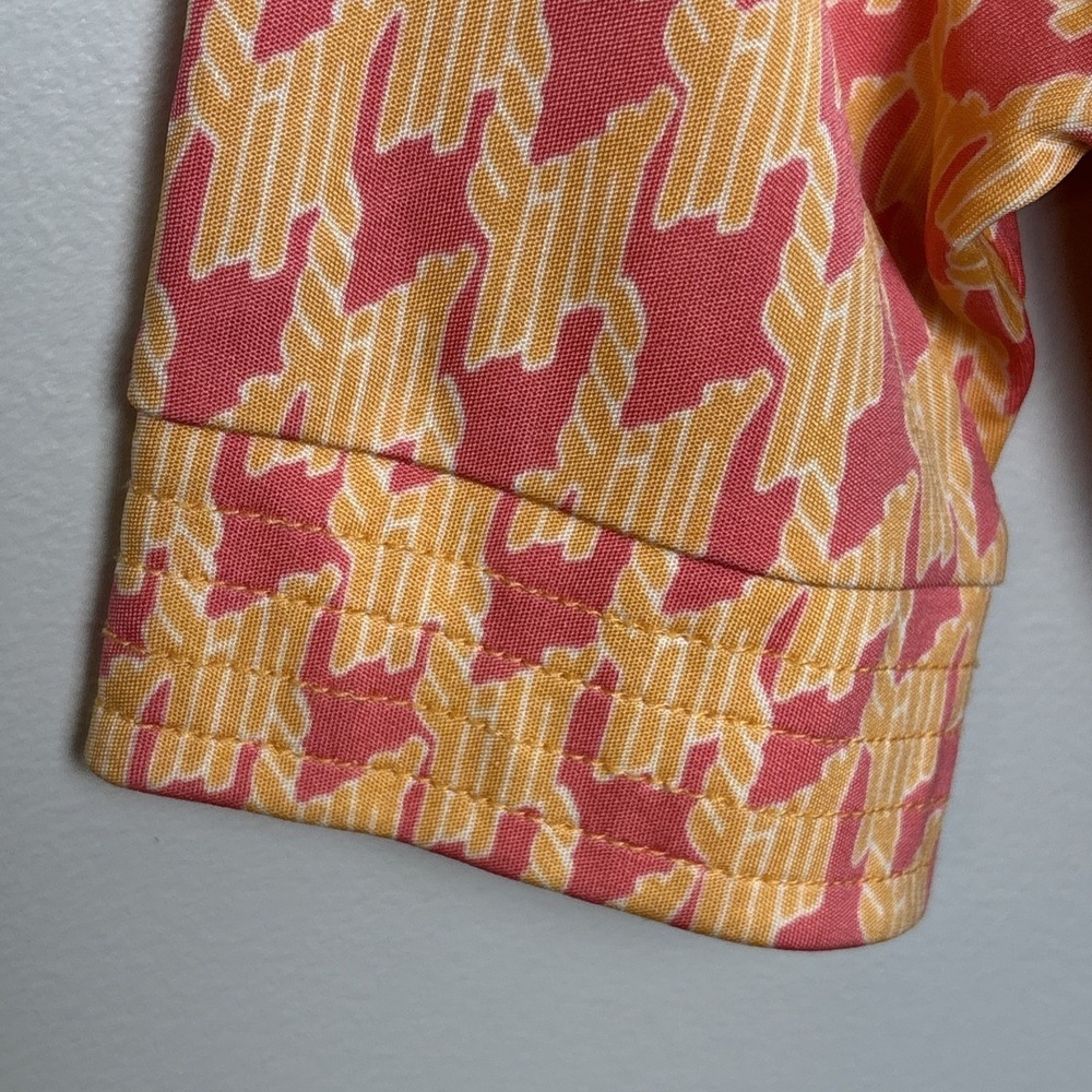 Lilly Pulitzer Colleen Silk Dress Printed Apricot‎ Armstrong Houndstooth Size 10 - Picture 4 of 11